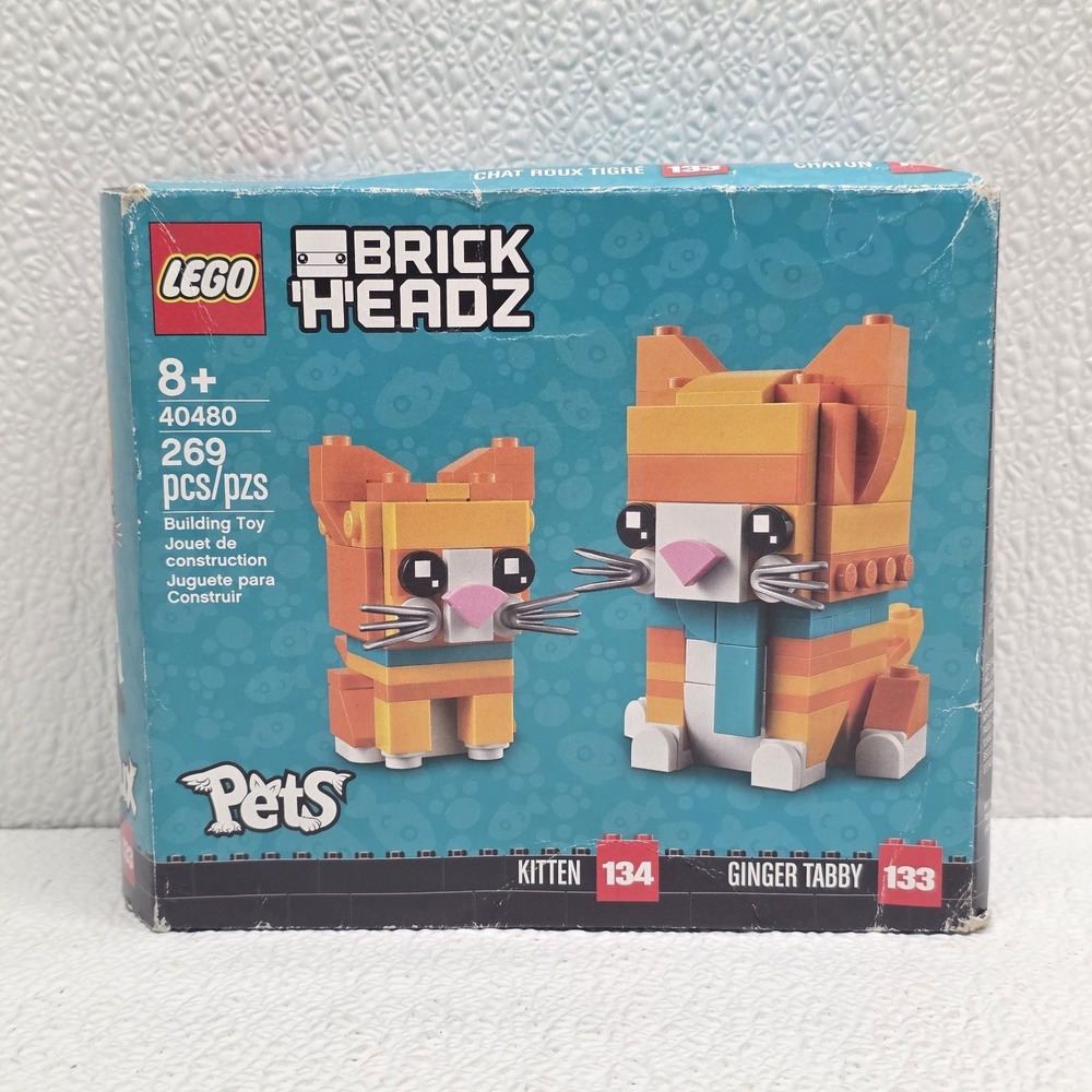 LEGO 40480 Ginger Tabby Cat 133 Kitten 134 BRICKHEADZ PETS - NEW